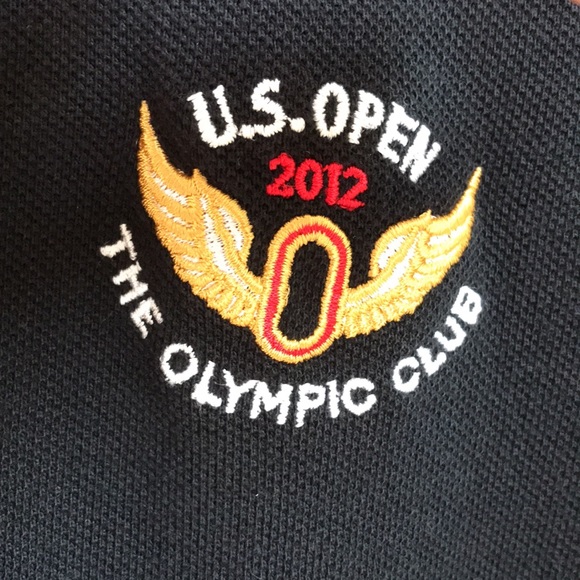 US Open Collection Sz XL polo shirt black cotton Golf shirt Olympic Club Logo - Picture 2 of 11